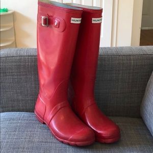 Red Hunter boots